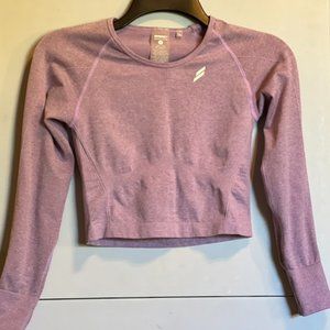 DOYOUEVEN Seamless Long Sleeve Crop Top Size Small - Purple